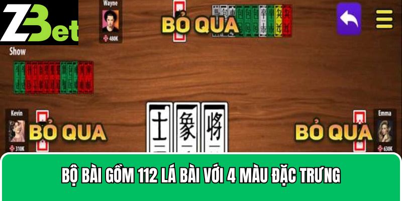 Bộ bài gồm 112 lá bài với 4 màu đặc trưng