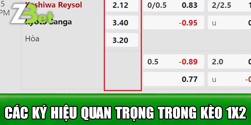 Các Ký Hiệu Quan Trọng Trong Kèo 1x2